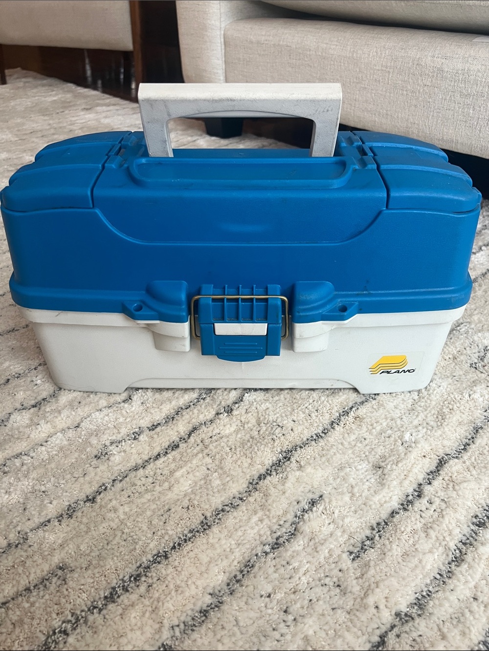 Blue and White Plano 2-Tray Hard Tackle  Fishing Box